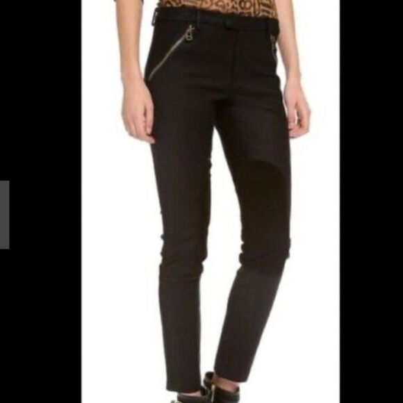 Rachel Zoe Black Julietta Lamb Suede Detail Riding Equestrian Pants Size 4 - Picture 15 of 15
